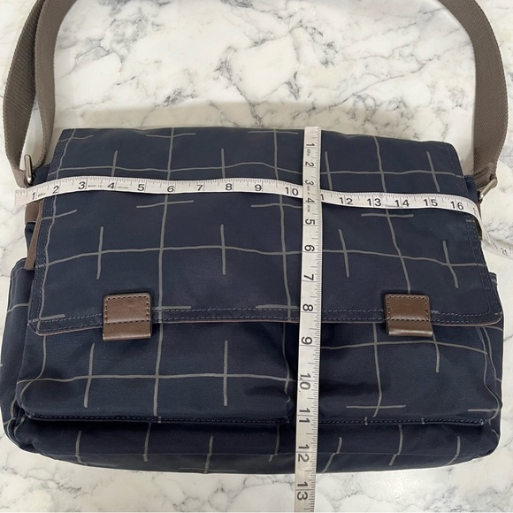 FOSSIL Field messenger crossbody laptop bag navy blue canvas - Picture 6 of 12